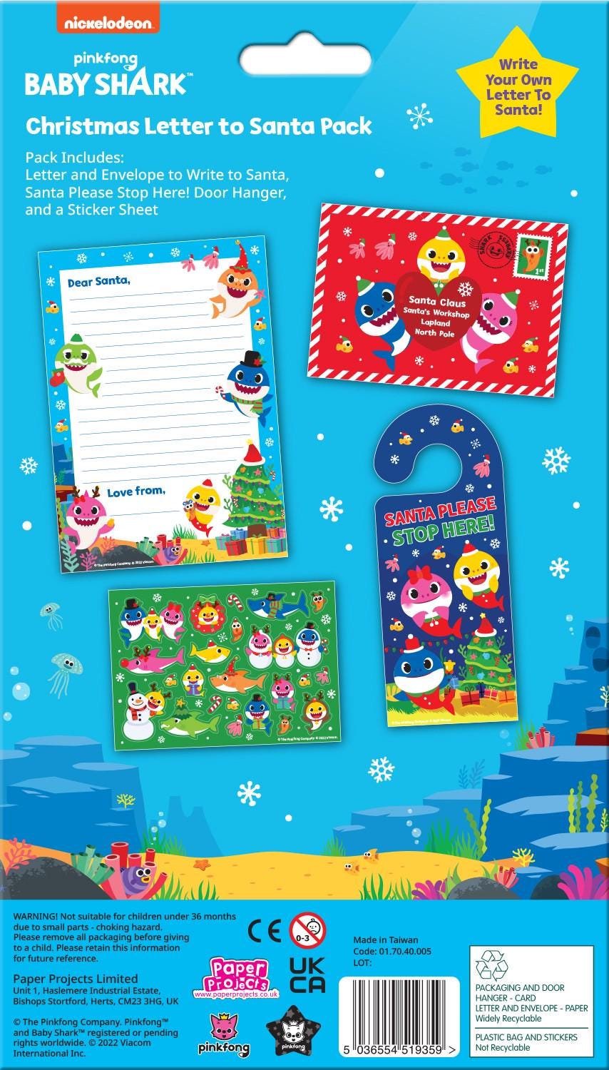 BABY SHARK Christmas Letter to Santa Pack