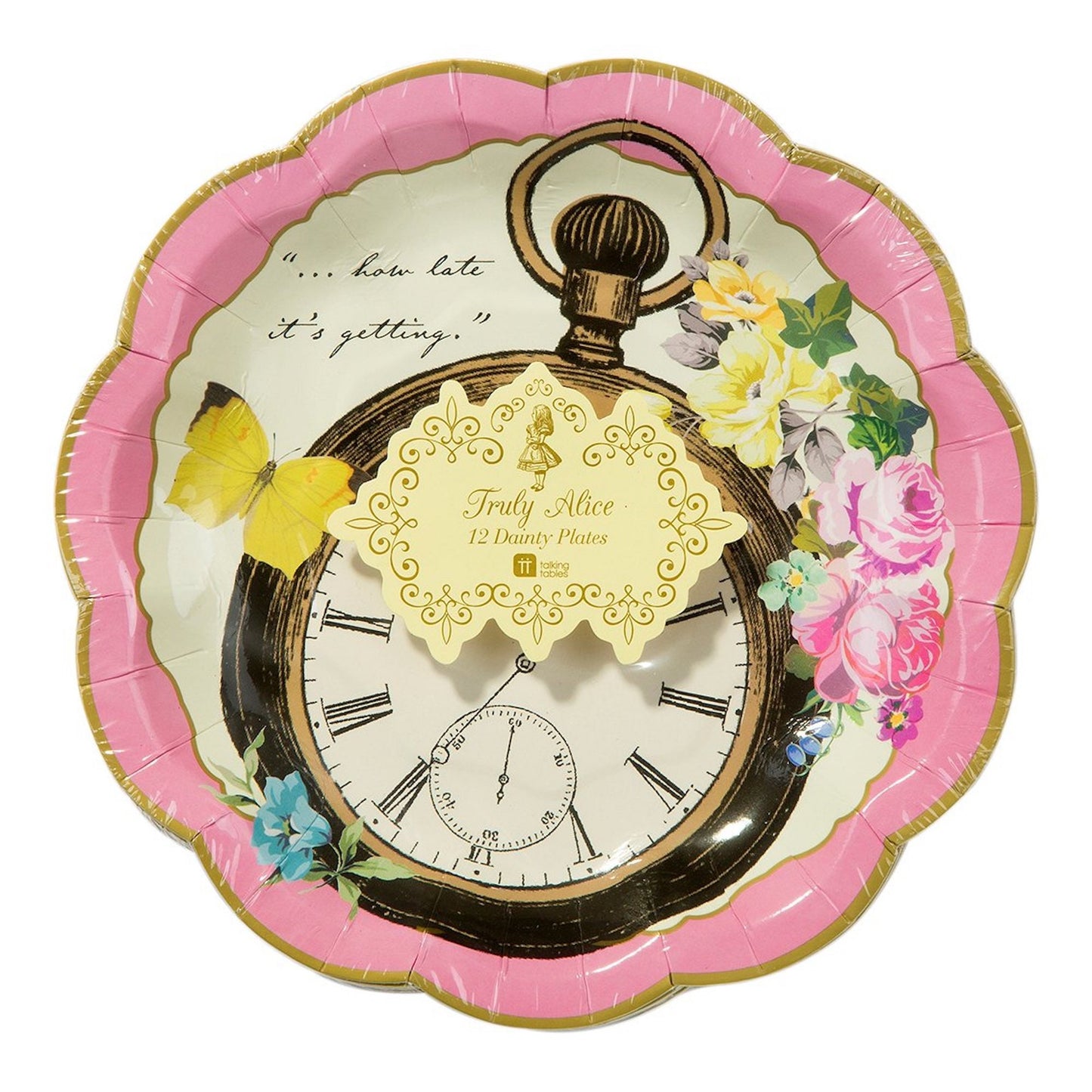 Truly Alice Mad Hatters Tea Party Dainty Paper Plates (12 Pack)