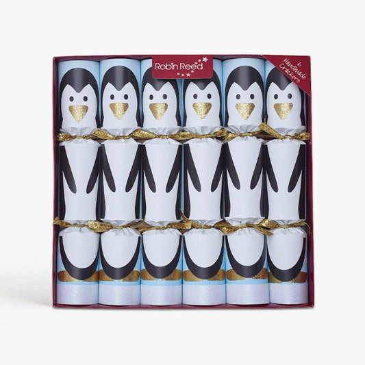 Racing Penguin Large Handmade Luxury Christmas Crackers (6 Pack)