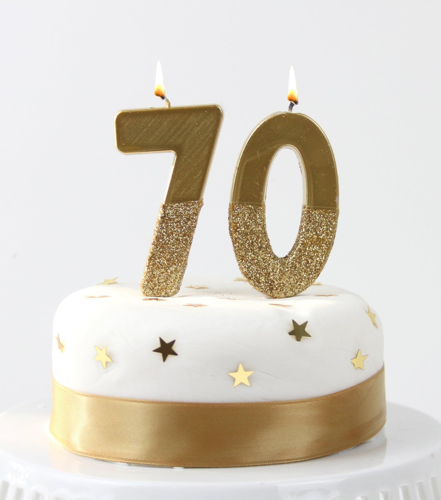 Gold Glitter Happy Birthday Number Candles Choose Age Mix & Match