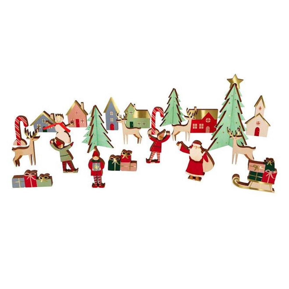Luxury Wooden North Pole Festive Village Advent Calendar