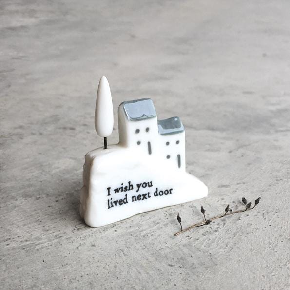 Mini Porcelain House in a Box, Wish You Lived Next Door
