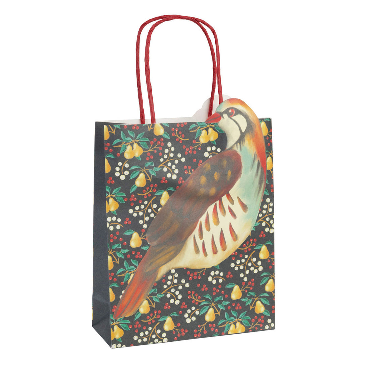 Partridge and Pear Christmas Paper Gift Bags (8 Pack)