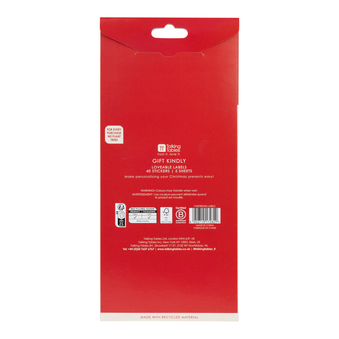 Partridge and Pear Christmas Sticky Gift Labels (40 Pack)