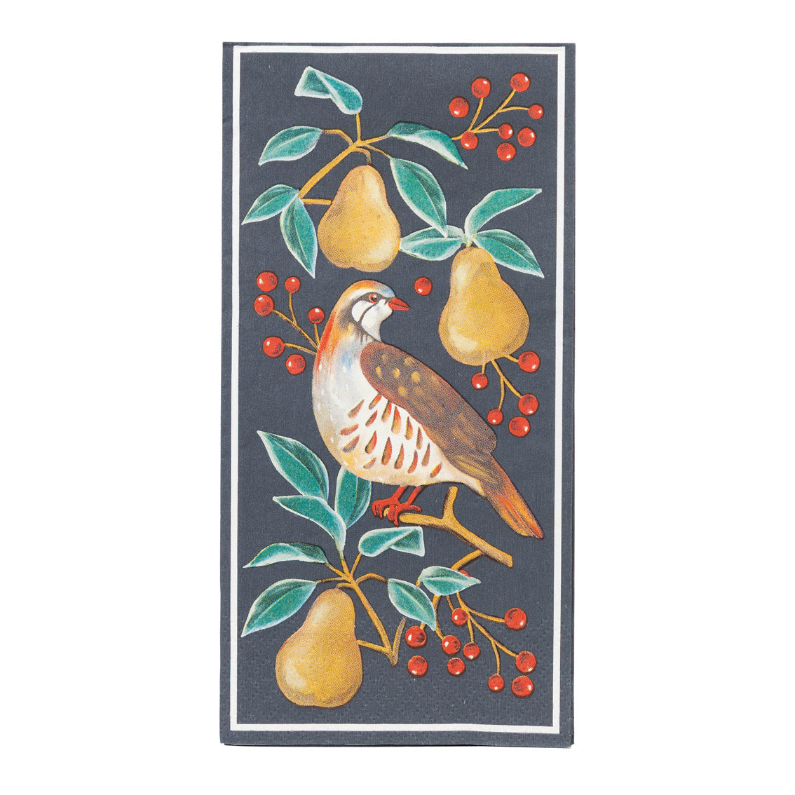Partridge and Pear Long Paper Napkins (16 Pack)