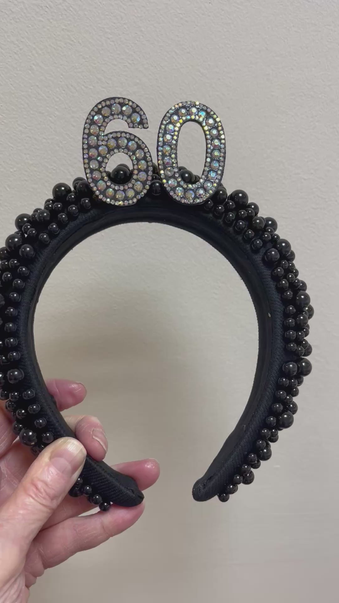 Personalised Black Pearl Birthday Headband Any Age