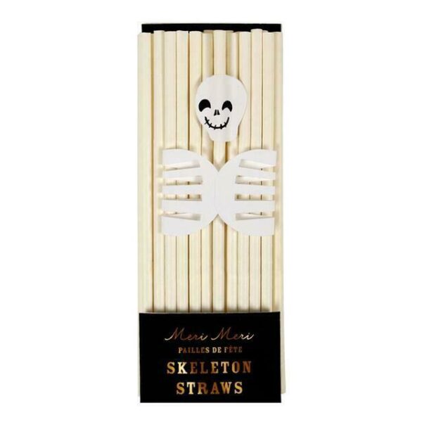 HALLOWEEN Spooky Party Straws with Skeleton Toppers