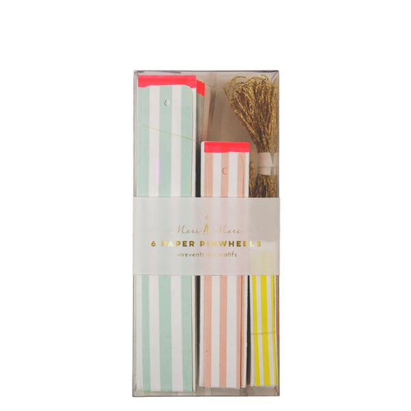 Meri Meri Neon & Pastel Striped Pinwheels