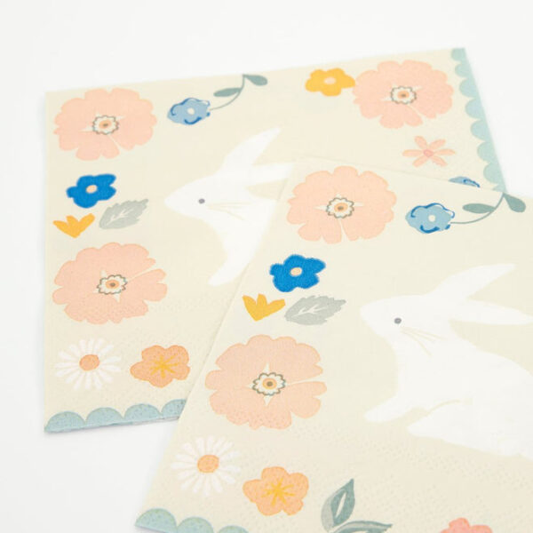 Meri Meri Easter Floral and Bunny Small Napkins