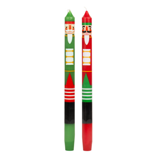CHRISTMAS Botanical Nutcracker Tall Dinner Candles