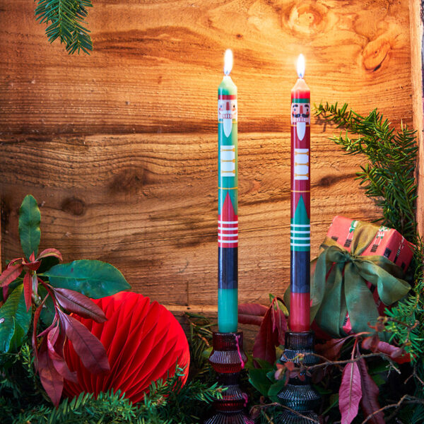 CHRISTMAS Botanical Nutcracker Tall Dinner Candles - Image 3