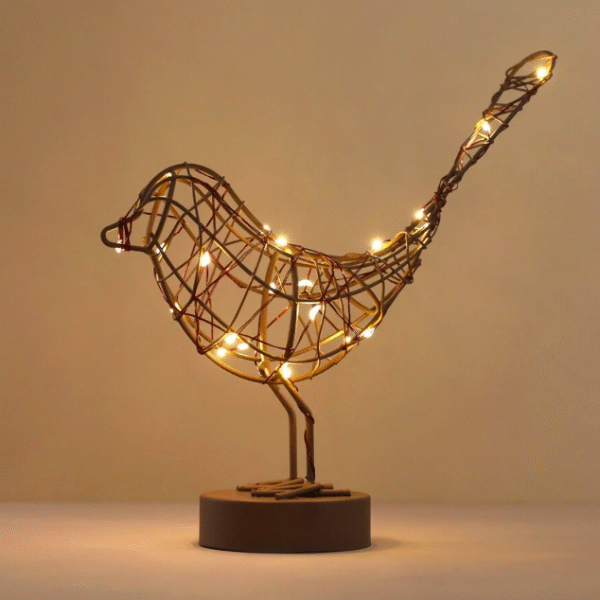 LED Light Up Robin in Copper by Lightstyle of London