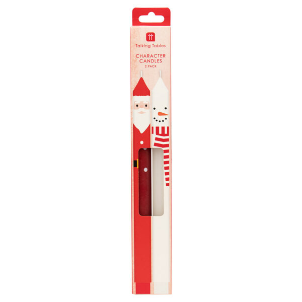 CHRISTMAS Santa and Snowman Tall Candles - Image 2