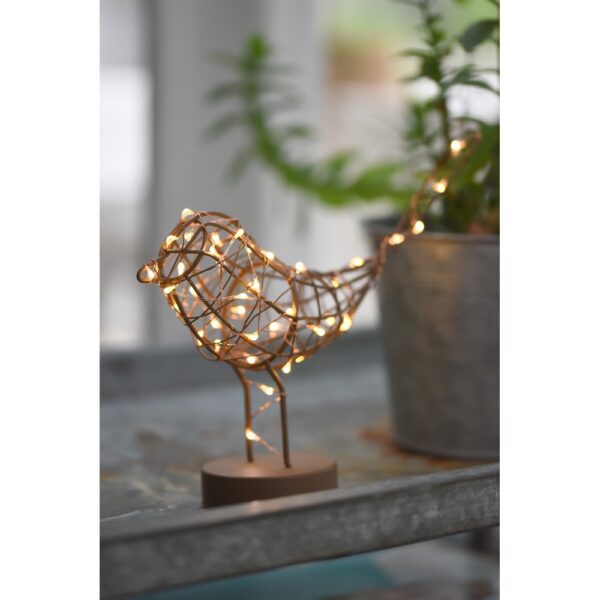 CHRISTMAS Table Top Light Up Robin in Copper
