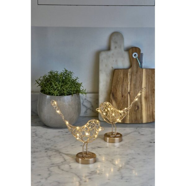 Christmas Light Up Robin in Gold