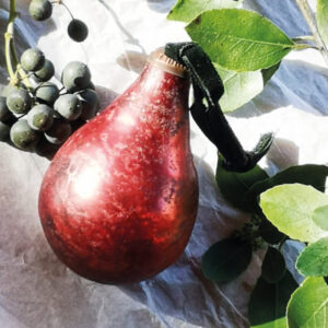 Vintage Ruby Glass Pear Bauble