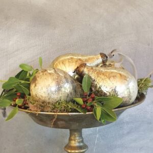 Antique Silver Pear Bauble by Terrace and Garden