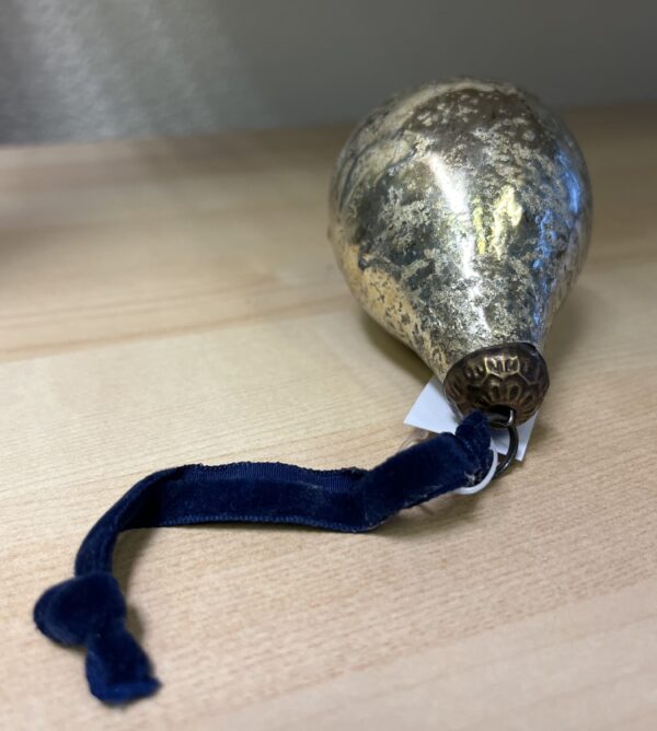 Vintage Silver Glass Pear Bauble