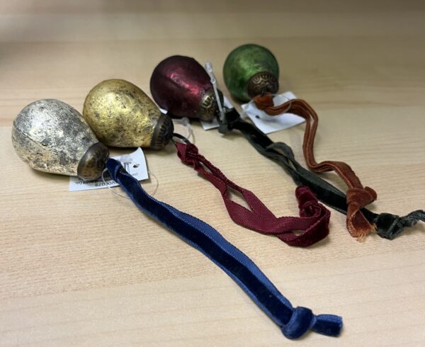4 x Mini Vintage Glass Pear Baubles