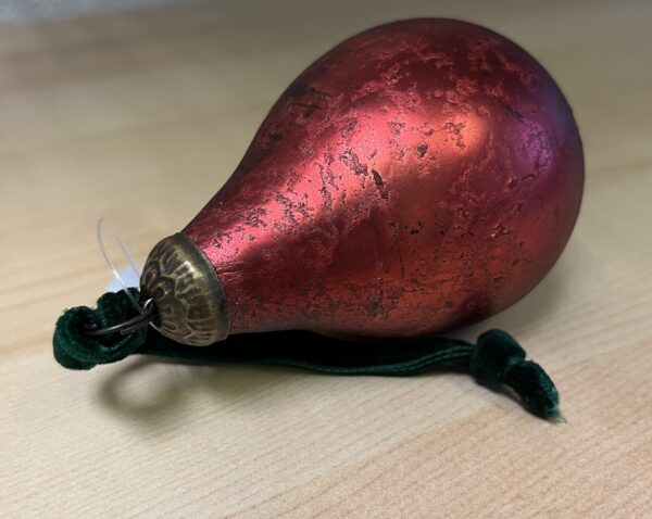 Vintage Ruby Glass Pear Bauble