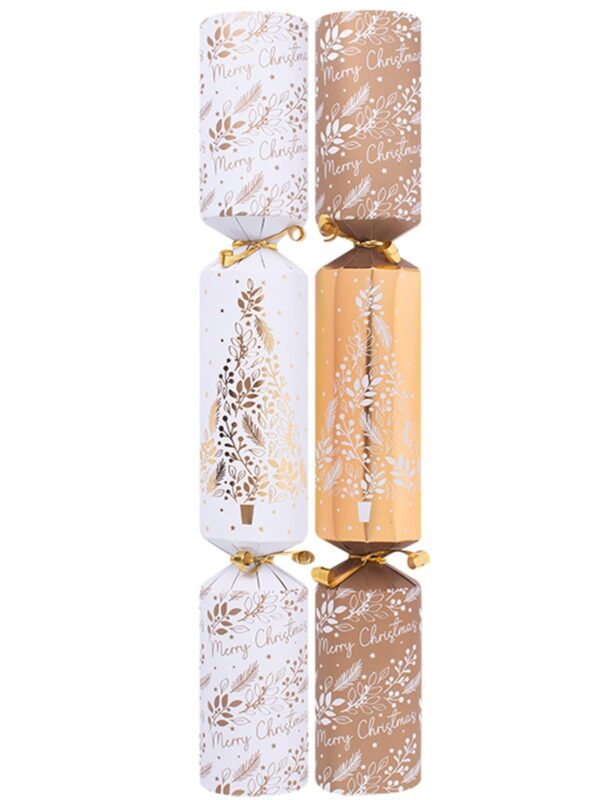 Harvey and Mason Luxury Gold and White Tree Crackers