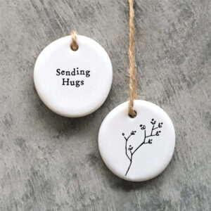 Porcelain Tag Sending Hugs by East of India