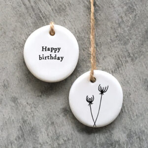 Porcelain Tag Happy Birthday by East of India