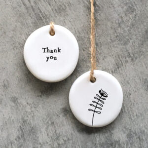 Porcelain Tag Thank You by East of India