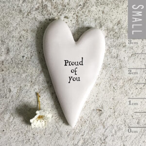 Tiny Porcelain Heart Token - Proud of You by East of India