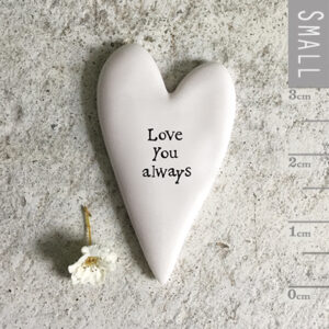 Tiny Porcelain Heart Token - Love You Always by East of India