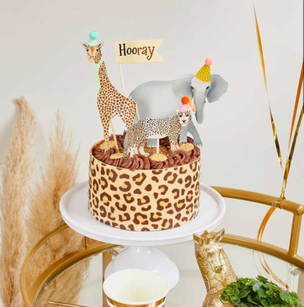 Party Animals Safari Cake Toppers by Hootyballoo