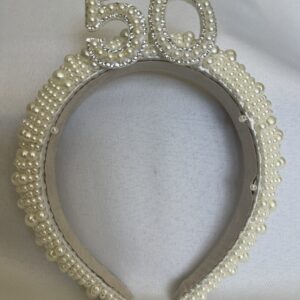 50th Birthday Age - Pearl Headband Tiara Party Crown Keepsake Birthday Gift by One Posh Party