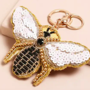 Bee Keyring or Bag Charm with Sequins and Beads by Lisa Angel