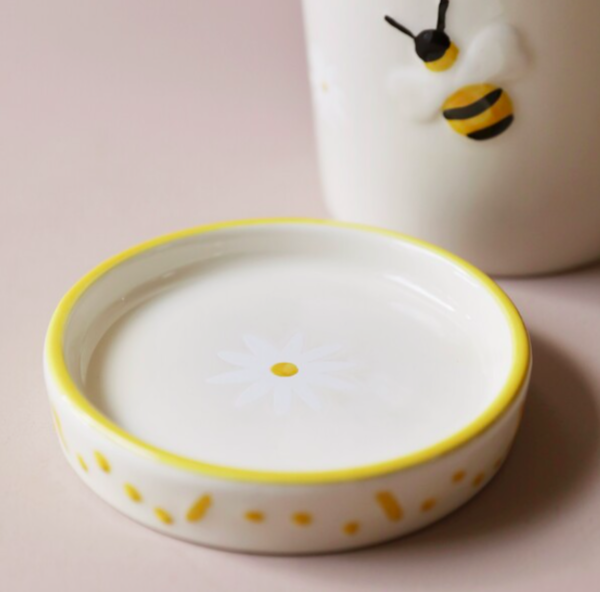 Bee Small Ceramic Planter and Tray by Lisa Angel