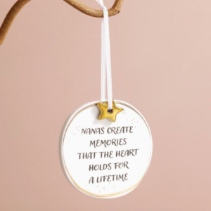 Nana Gold Star Hanging Porcelain Decoration by Lisa Angel