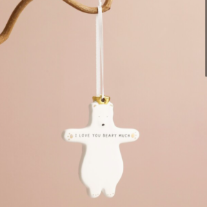 I Love You Beary Much Bear Hanging Porcelain Decoration by Lisa Angel