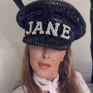 Personalised Black Punk Party Captains Hat by One Posh Party