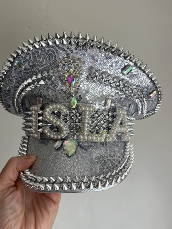 Personalised Silver Punk Captains Hat by One Posh Party