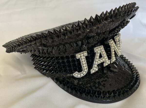 Personalised Black Punk Party Captains Hat by One Posh Party