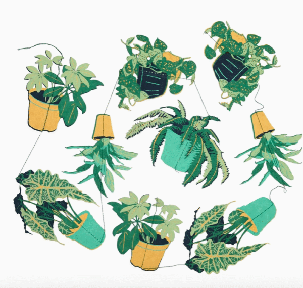 Houseplants Vertical Wall Hanging Garland by East End Press