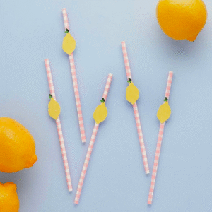 Lemon Party Straws by Hootyballoo