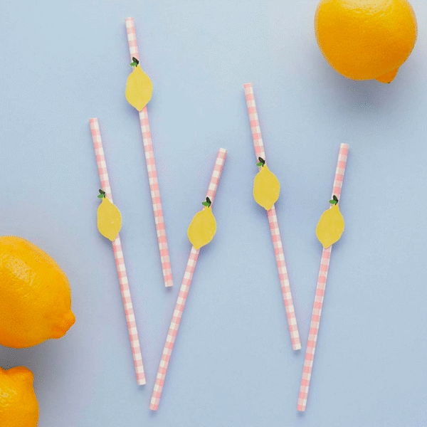 Lemon Party Straws by Hootyballoo