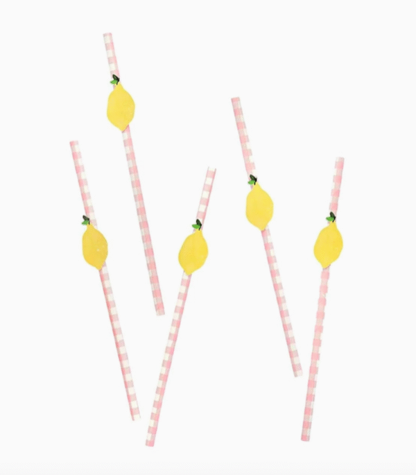 Lemon Party Straws by Hootyballoo