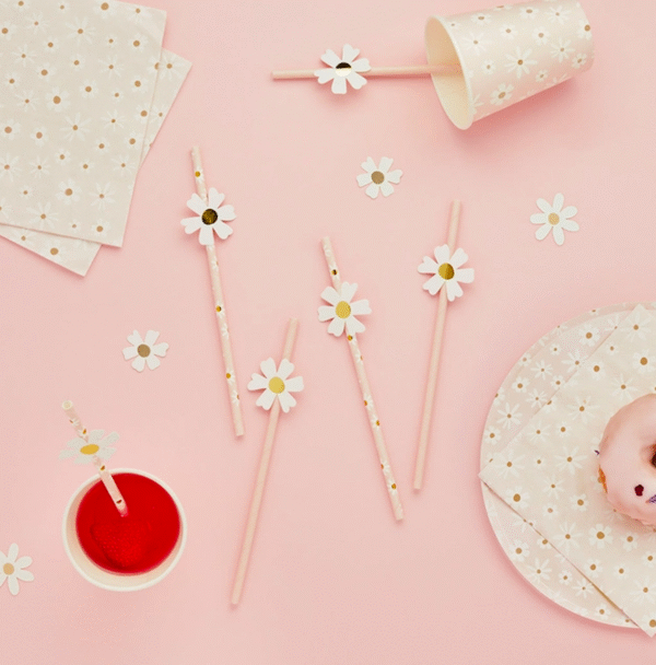 Daisy Party Straws by Hootballoo