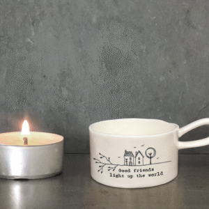 Handled Tea Light Holder - Good Friend by East of India