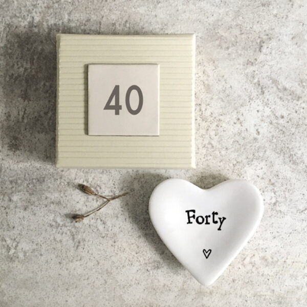 40th Porcelain Heart Dish by East of India