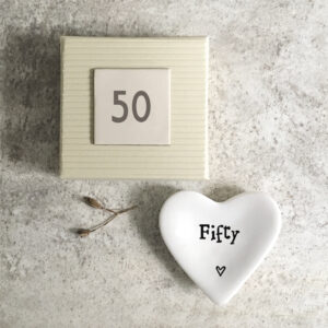 50th Porcelain Heart Dish by East of India
