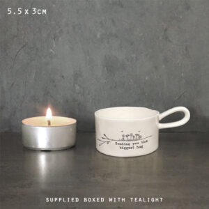Handled Tea Light Holder - Biggest Hugs by East of India