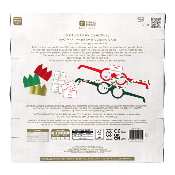 Botanical Holly Christmas Crackers by Talking Tables
