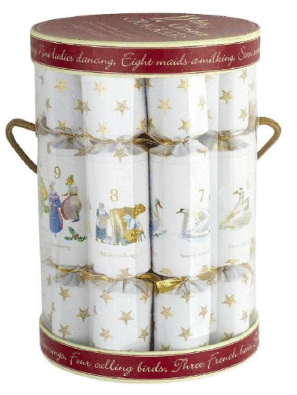 12 Days Gold Stars Christmas Crackers by Robin Reed
